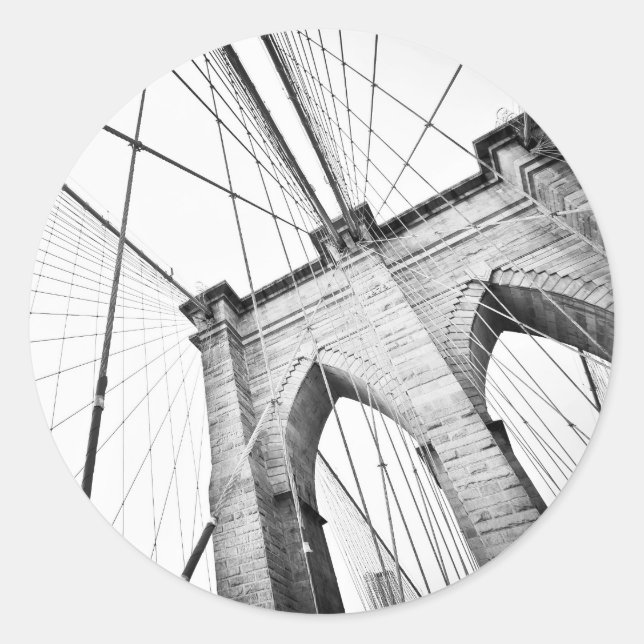 Sticker Rond Brooklyn Bridge, New York (Devant)