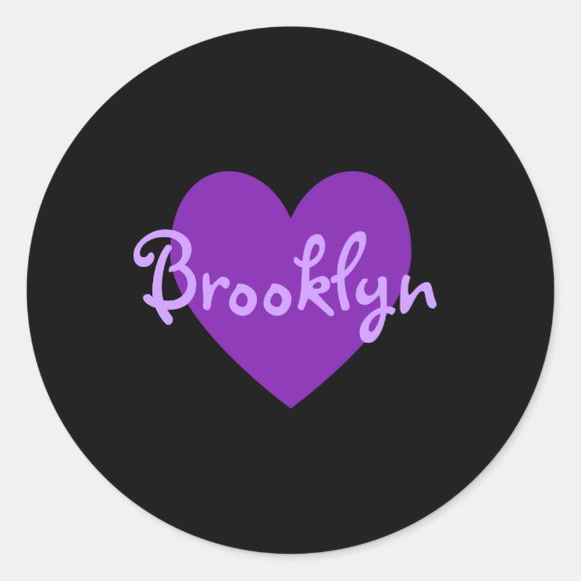 Sticker Rond Brooklyn en violet (Devant)