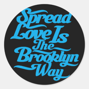 Sticker Rond Brooklyn Love Blue