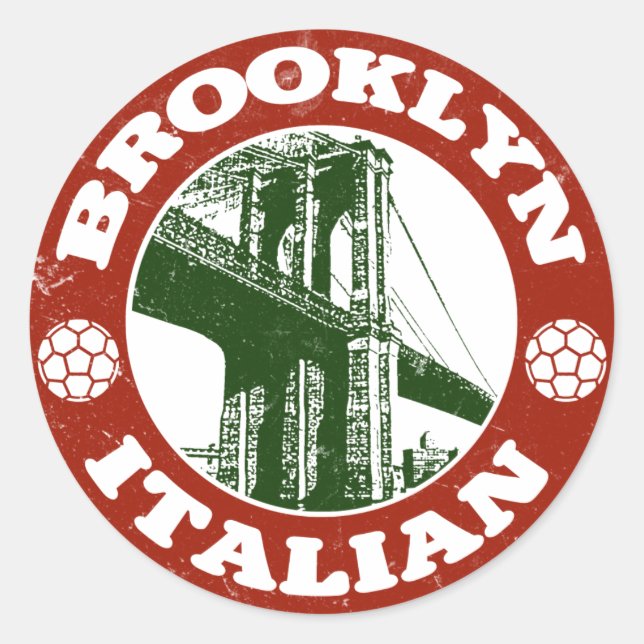 Sticker Rond Brooklyn New York Italiens (Devant)