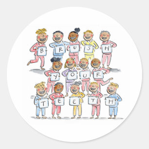 Sticker Rond Brosse tes dents