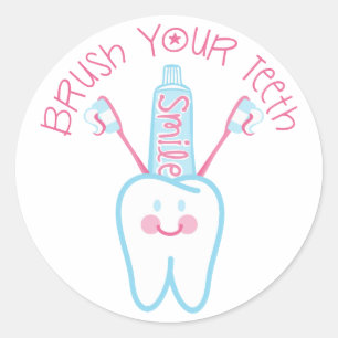 Sticker Rond Brossez-vous les dents