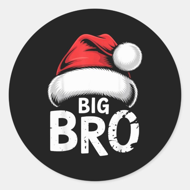 Sticker Rond Brother Big Christmas Santa Family Matching Pajama (Devant)