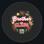 Sticker Rond Brother Claus Christmas Père Noël Laurel Wreath Mi<br><div class="desc">Brother Claus Christmas Père Noël Laurel Wreath Mistletoe Joyeux</div>