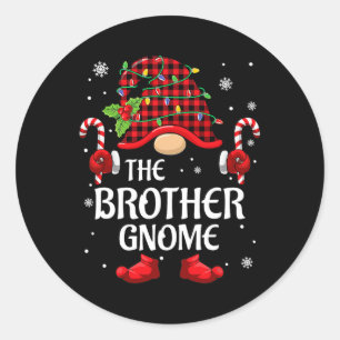 Sticker Rond Brother Gnome Correspondant Pjs De Noël Pour La Fa