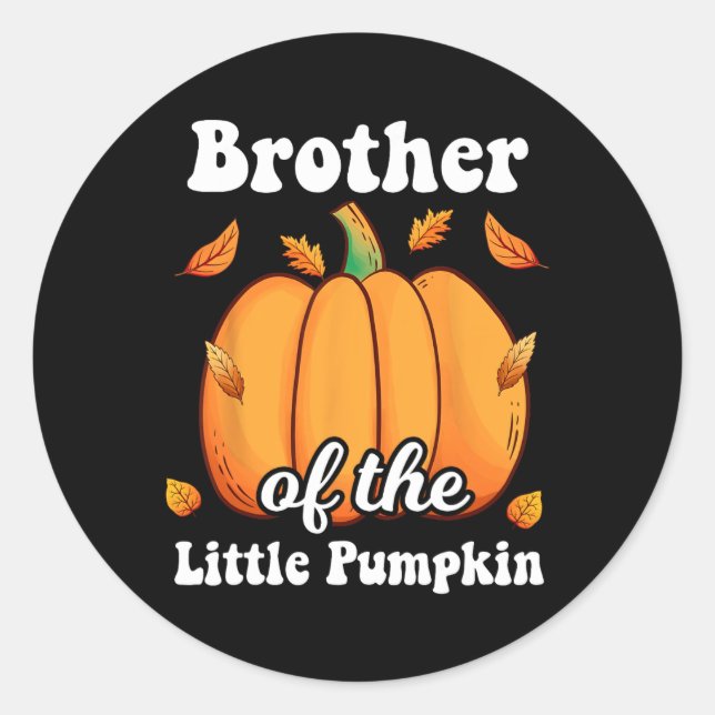 Sticker Rond Brother Of The Little Pumpkin Thanksgiving  (Devant)