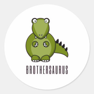 Sticker Rond Brothersaurus, Big Brother, Dinosaure, Big Brother