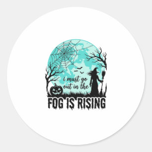Sticker Rond Brouillard d'Halloween est en hausse Sorcière Citr