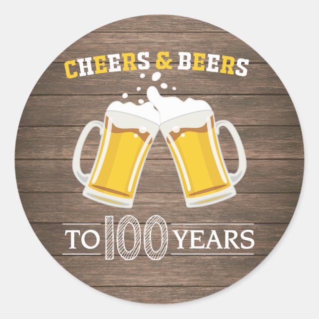 Sticker Rond Brours et bières rustiques à 100 ans (Devant)