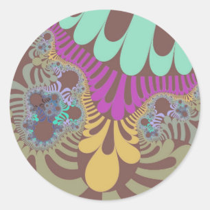 Sticker Rond Brown arc-en-ciel