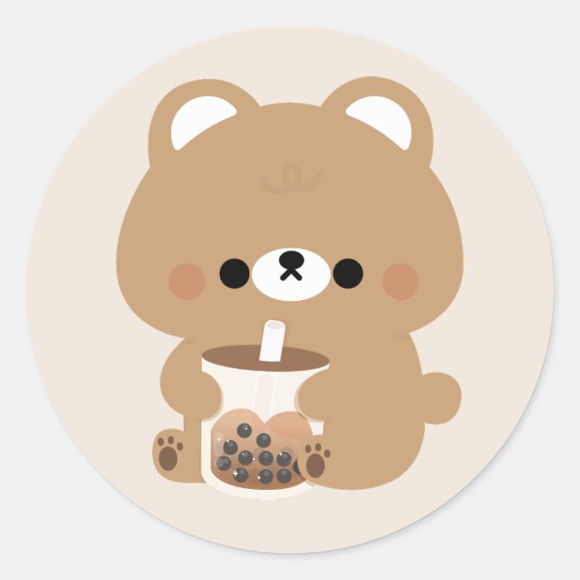 Sticker Rond Brown Bear Boba (Devant)