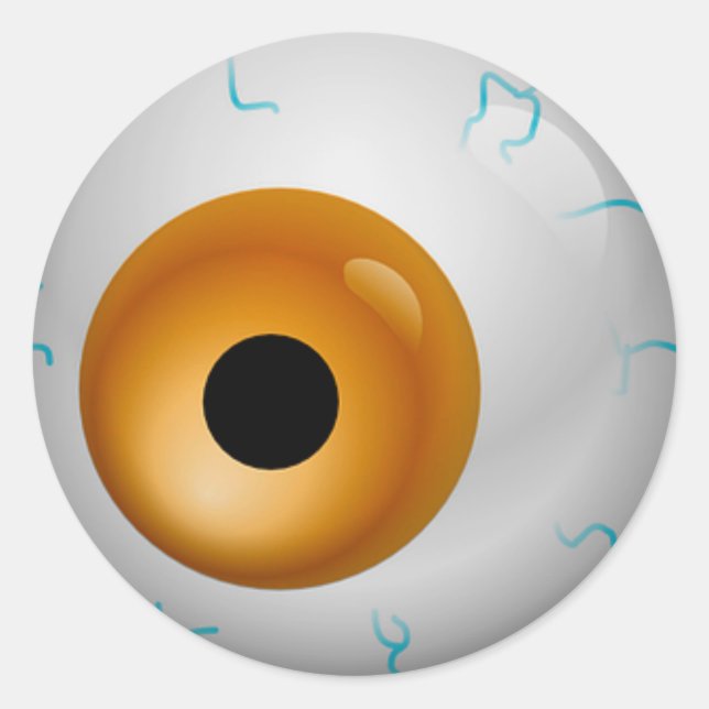 Sticker Rond Brown Blooshot Zombie Eyeball Halloween (Devant)