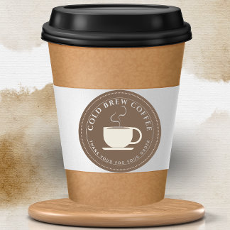 Sticker Rond Brown brew coffee Personalized Branding 