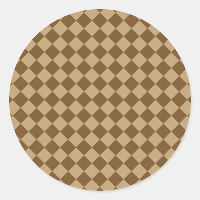 Sticker Rond Brown Combination Diamond Pattern by STaylor (Devant)