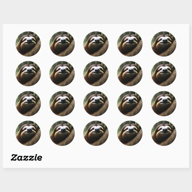 Sticker Rond Brown Fuzzy (Feuille)