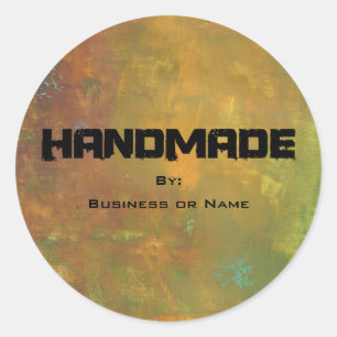 Sticker Rond Brown or vert terre abstrait Design artisanal