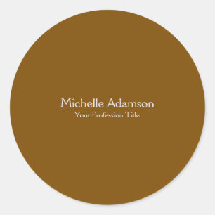 Sticker Rond Brown Professionnel Plain Moderne
