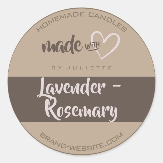 Sticker Rond Brown rustique fait avec emballage de bougies card (Devant)