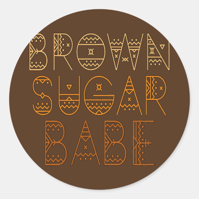 Sticker Rond Brown Sugar Babe Melanin Fille Femmes (Devant)