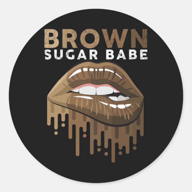 Sticker Rond Brown Sugar Be Black History Mois Junetdix Mela (Devant)