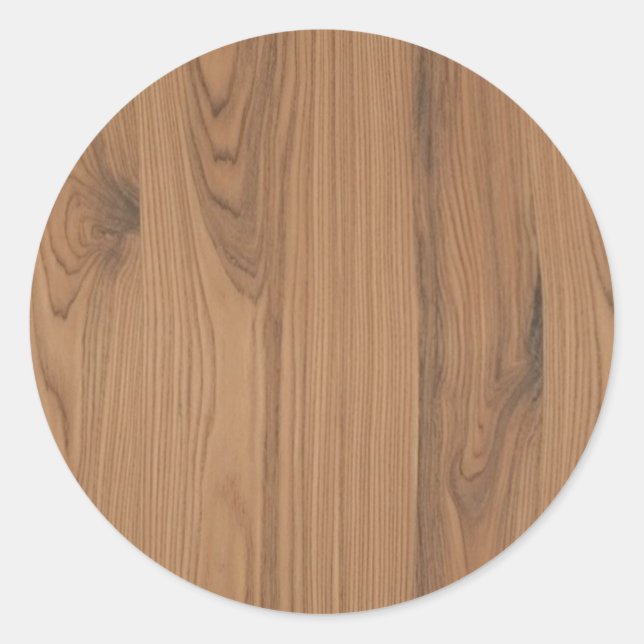 Sticker Rond  Brown Wood Grain (Devant)