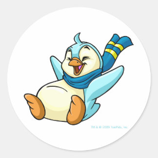 Sticker Rond Bruce bleu coulissant