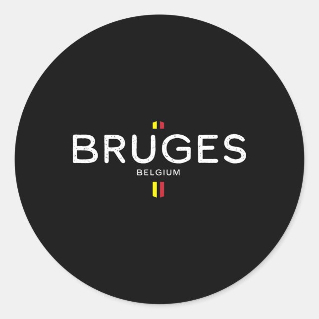 Sticker Rond Bruges Belgique (Devant)