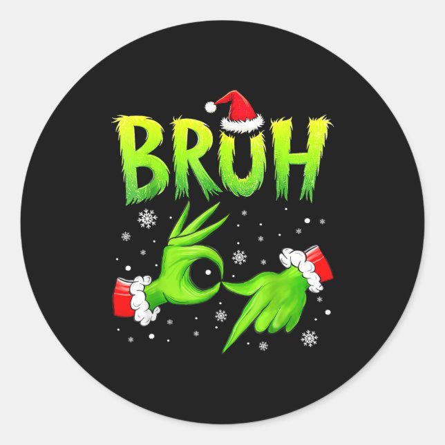 Sticker Rond Bruh 67 Six Seven 6 7 Meme Christmas Funny Gen Alp (Devant)