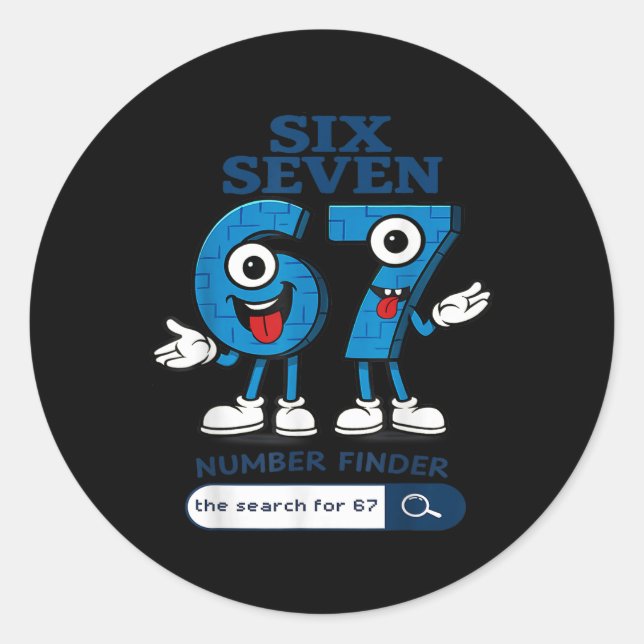 Sticker Rond Bruh 67 Six Seven 6-7 Talian Brainrot Meme For Kid (Devant)