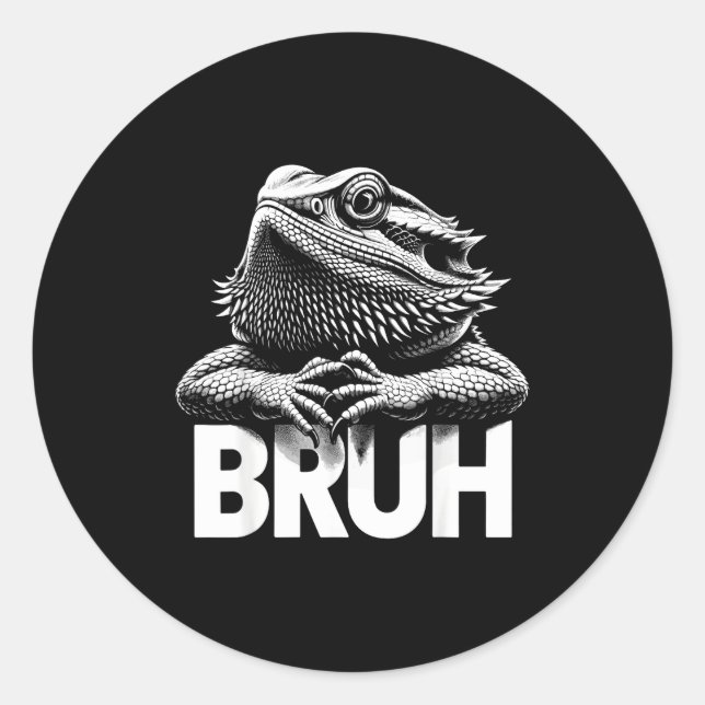 Sticker Rond Bruh Bearded Dragon  (Devant)