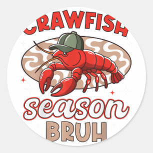 Sticker Rond Bruh Crawfish Casquette Gary Funny Crawfish Boil F