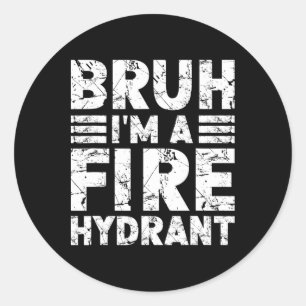 Sticker Rond Bruh Je suis un costume anti-incendie Halloween Fi