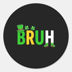 Sticker Rond Bruh Meme Drôle Dire Bro Salutation Ado Garçon St