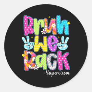 Sticker Rond Bruh On Est De Retour Superviseurs À Carreaux De R
