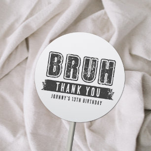 Sticker Rond Bruh You In Pool Party Ado Garçon Anniversaire Mer