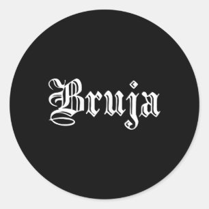 Sticker Rond Bruja Dia de Muertos Mexicain Halloween sorcier La