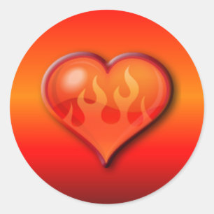 Sticker Rond Brûler le coeur flamand