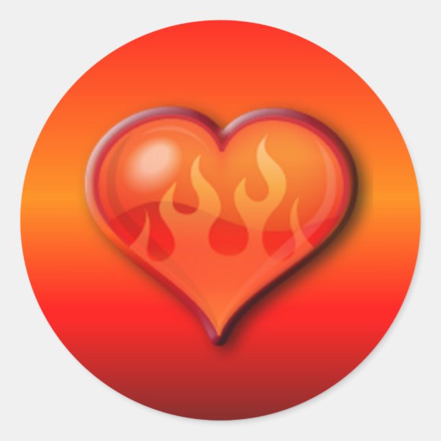 Sticker Rond Brûler le coeur flamand (Devant)