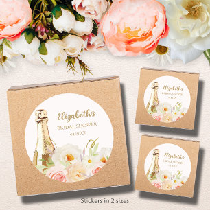 Sticker Rond Brunch & Bubbly Fête de Mariage Florale