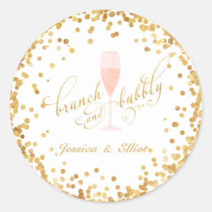 Sticker Rond Brunch & Bubbly Fiançailles Brunch