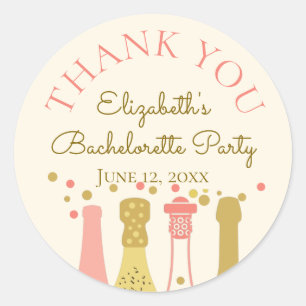 Sticker Rond Brunch Bubbly Retro Merci de la Bachelorette