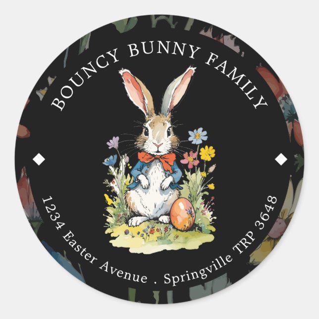 Sticker Rond Brunch de Pâques et chasse aux oeufs | Bunny Class (Devant)
