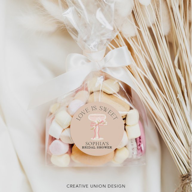 Sticker Rond Brunch et Bubbly Champagne Fête des mariées Faveur (Créateur téléchargé)