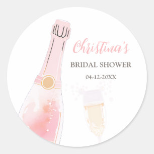 Sticker Rond Brunch et Champagne Pétillant Enterrement de Vie d