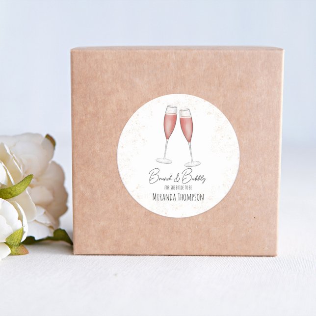 Sticker Rond Brunch et eau pétillante aquarelle pour mariage ro (Créateur téléchargé)