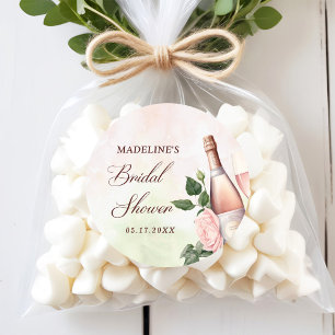 Sticker Rond Brunch et Fête des mariées champagne Bubbly