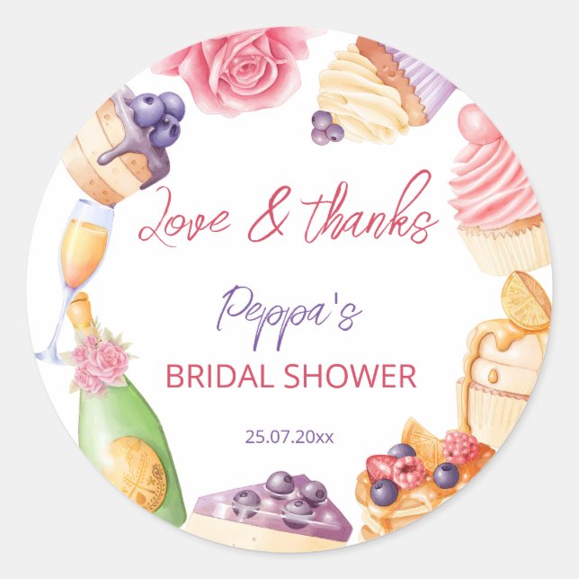 Sticker Rond Brunch et patisserie pétillante crêpe merci (Devant)