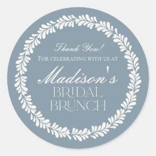 Sticker Rond Brunch nuptial dusty Blue Talavera espagnol Fiesta