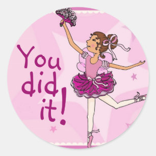 Sticker Rond Brune/rose gracieux d'autocollant de danse de