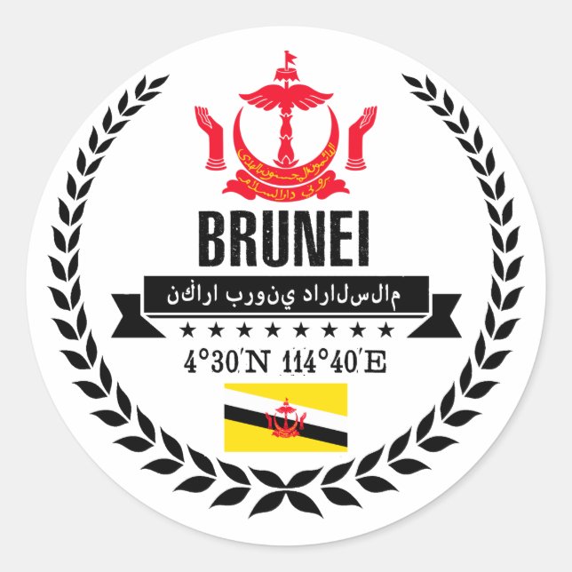 Sticker Rond Brunei (Devant)